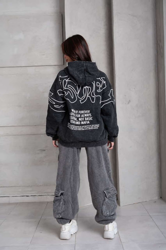 Jogger Oversize Mujer Cargo Algodon Friza Abrigado Dama