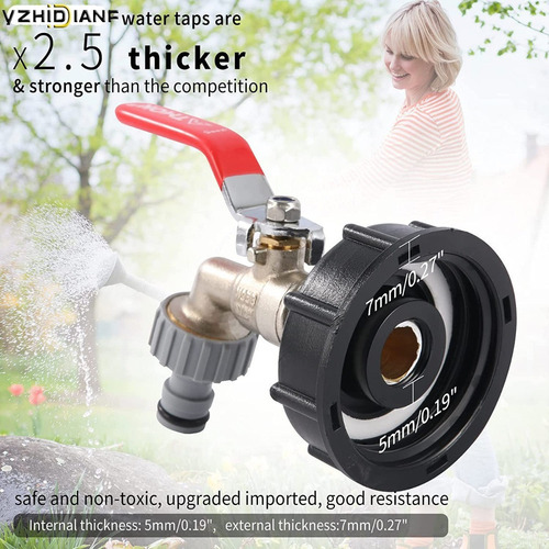 Adaptador De Tanque Ibc Tote Com Válvula De Esfera De 1/2