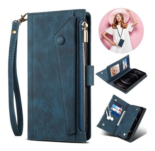 Estuche Tipo Billetera Clutch Cards Para iPhone Mujer