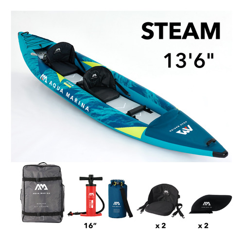 Kayak Inflable Para 2 Personas 412cm Steam | Aqua Marina