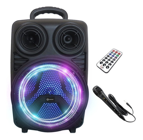 Parlante Portátil Bluetooth Karaoke Usb Sd Luces Led Con Mic