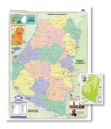 Mapa Prov. De Entre Ríos (división Política) Laminado 70x100