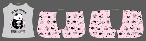 Imagen 2 de 2 de Pijama Para Dama Short Y Blusa De Panda, Unitalla