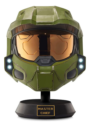 Casco Halo Master Chief Con Soporte Y Luces Led Original