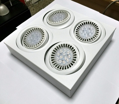Imagen 2 de 6 de Aplique Plafón Led 48w Móvil 4 Luces Ar111 Gu10 Cardánico