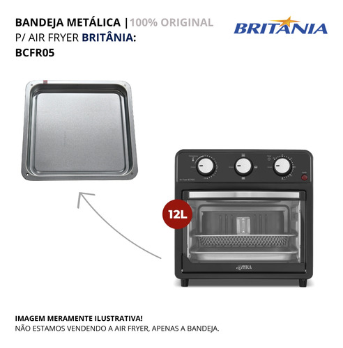 Bandeja P/ Air Fryer Britânia Bcfr05 24,8 X 24,8 Original