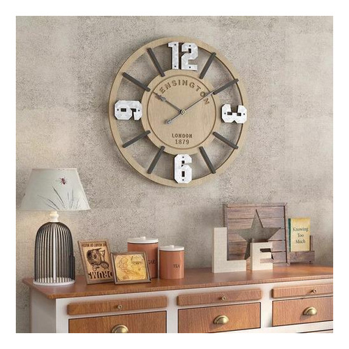 Relógio De Parede 3d Kensington London 1879 Mdf Bambu 38cm