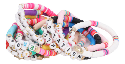 Pulsera Con Cuentas, 14 Unidades, Bohemia, Cómoda, Elástica