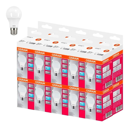 Pack 20 Lampara Led 12w Rosca Común E27 220v Luz Fria Osram