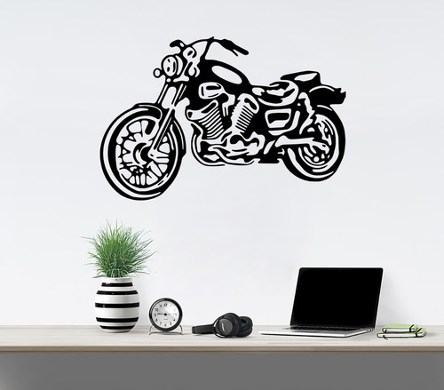 Imagen 1 de 7 de Vinilos Decorativos Vinil Pared Motocicleta