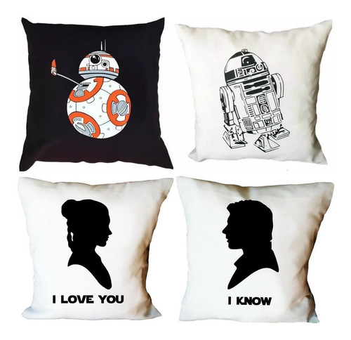 Imagen 2 de 10 de Almohadones Estampados 40x40 Regalo Navidad Star Wars Vader