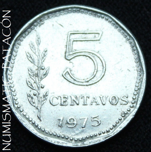 Moneda 5 Centavos De Peso Ley 1975 Cj 354 - Buena