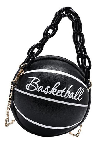 Bolso De Baloncesto Para Mujer, Cuero Redondo Gráfico Con