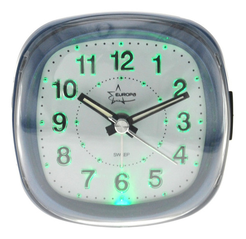 Imagen 1 de 6 de Reloj Despertador Europa Con Luz Led Acrílico Alarma 8302