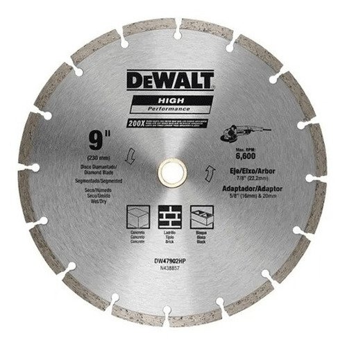 Disco Diamantado Segmentado 9` Dewalt Dw47902