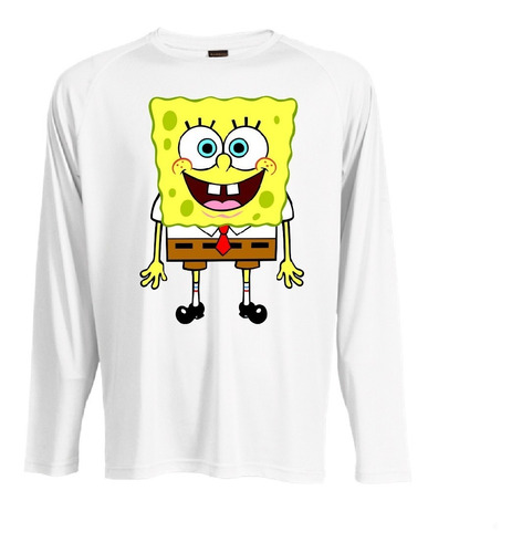 Camiseta Polar Manga Larga Polera Niño Niña Bob Esponja