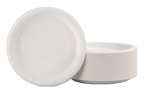 Plato Desechable Blanco 22cm 50 Unidades