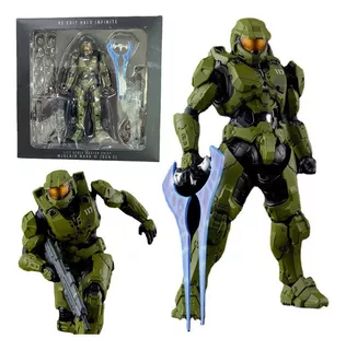 A Halo 4 Master Chief Green Spartan Figura Modelo Brinquedo