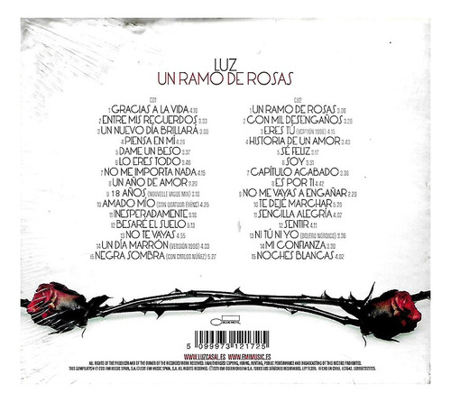 Cd Doble Luz Casal / Un Ramo De Rosas Grandes Exitos (2011)