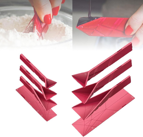 Cucharas Medidoras Planas 3 En 1 Multifunción Polygons
