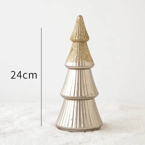 Mini Árbol De Navidad Verde Dorado, Decoración De Mesa, Navi