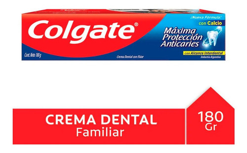 Crema Dental Colgate Anticaries Con Calcio X 180 Gr