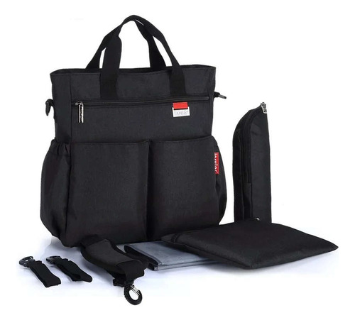 Bolsa Maternidade Para Mamães E Bebês Multifunção 16 Litros Cor Preto