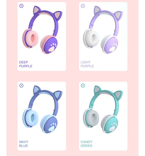 Auricular Bluetooth Micrófono Con Oreja De Gato