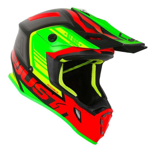 Capacete Just1 J38 Blade - Vermelho/verde/preto Fosco Tamanho do capacete 57-58 / M