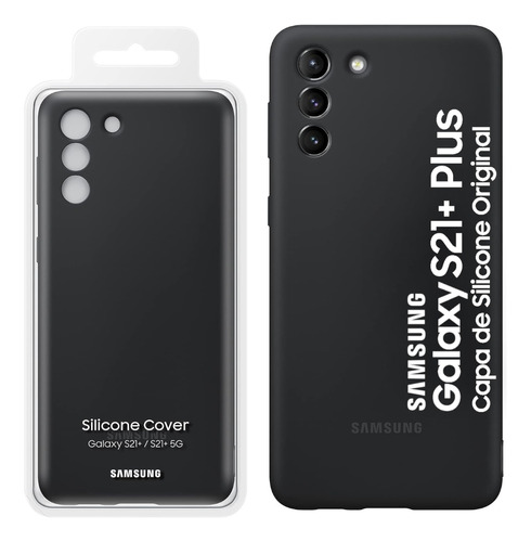 Samsung Capa De Silicone Original P/ Galaxy S21+ Plus Preto