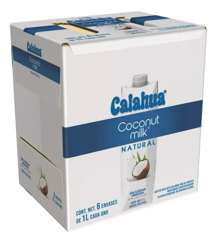 4 Cajas Leche De Coco Natural Calahua 6 Botes De 1 Cadacaja