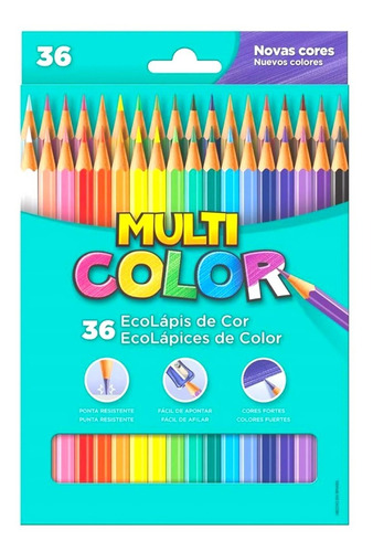 Imagem 1 de 1 de Lapis De Cor Multicolor Faber Castell Escolar 36 Cores 