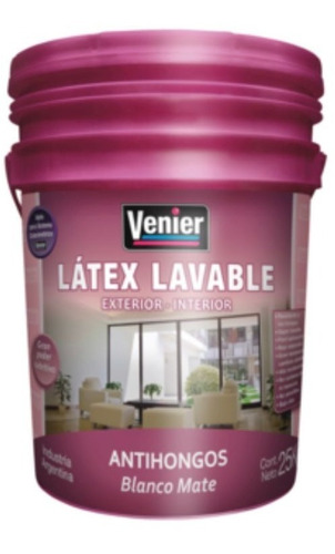 Latex Superlavable Interior Exterior Mate Venier X 25 Kg