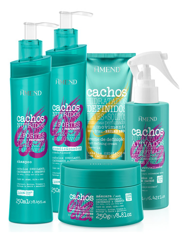 Shampoo Amend Cachos Shampoo e condicionador Kit de suave en tubo