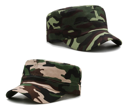 2 Gorras Militar Táctica Camuflaje Verde/khaki Ajustables 