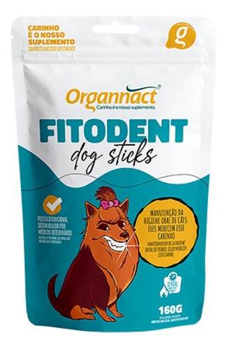 Fitodent Palitos Organnact Prevenção De Tártaro 5 X 160 G