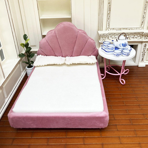 1:12 Cama De Madeira Em Miniatura Móveis Para Quarto Diy