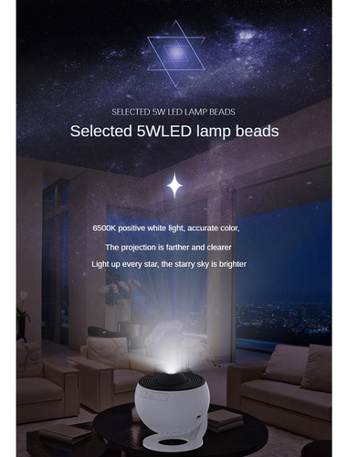 .. Lâmpada De Projetor Estrelada K5 Com Rotação De 360°,