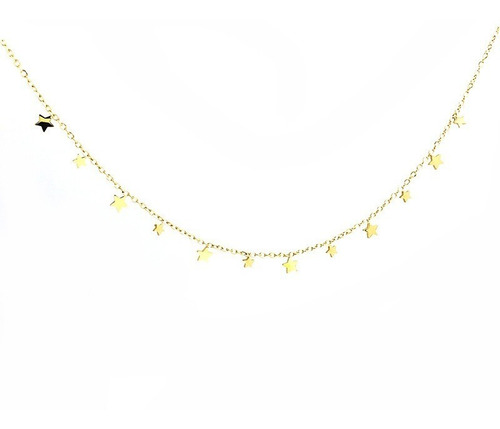 Collar Baño De Oro 18k 12 Estrellas