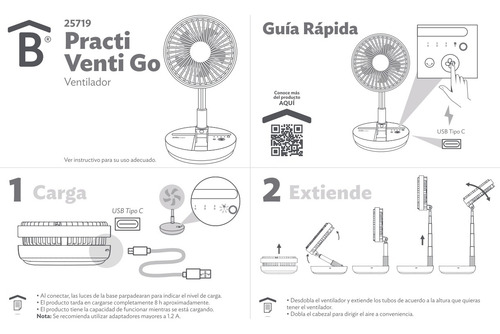 Practi Venti Go 3 Velocidades Betterware Recargable