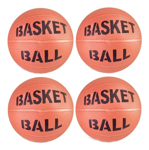 4 Bola Basquete 300g Qualidade Basketball Brinquedo Cor Laranja