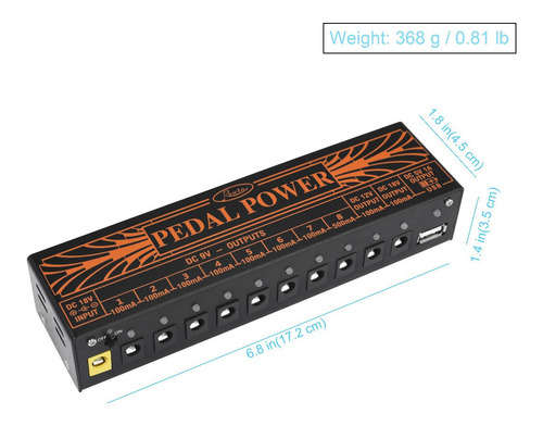 Imagen 4 de 8 de Pedal De Fuente De Alimentación Rowin, Salida Multicircuito