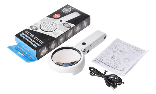 Y 5x/10x Lupa De Escritorio De Mano Con Luz Led Kkmoon