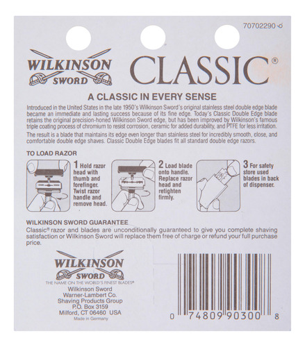 Recambios Para Navajas Wilkinson Sword Double Edge, 5 Unidad