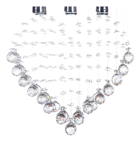 Candil Colgante de Cristal Cortado Gamalux Williams Krystal Corazón de 6 Luces GU10 Cromado