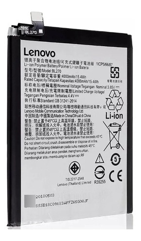 Bateria Pila Motorola Moto E5/ Lenovo Bl270 Tienda Física 