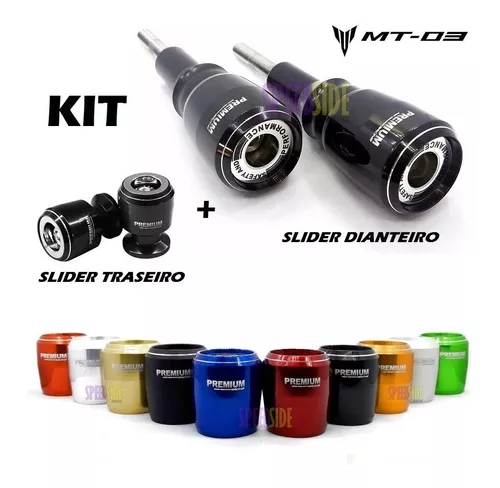 Kit Slider Dianteiro / Traseiro Spring Motos Yamaha Mt03 Mt 03 15