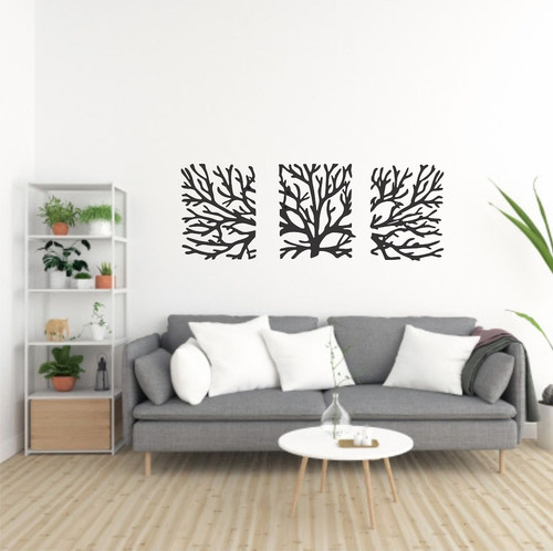 Cuadro Arbol Seco Corte Láser 50x120 Cm Negro Negro