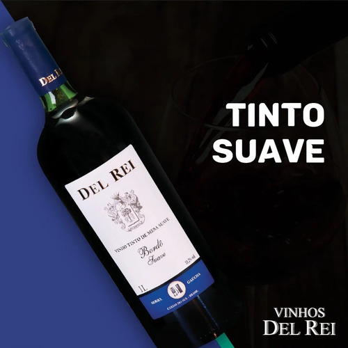 Imagem 2 de 9 de Vinho De Mesa Tinto Suave Bordo Del Rei 1 Litro Nacional