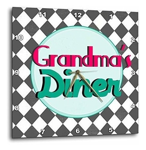 3drose Grandmas Diner Firmar En Blanco Y Negro Diamantes Ret